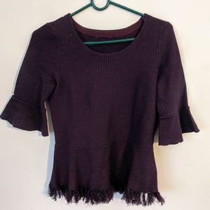 Peplum top with fringe